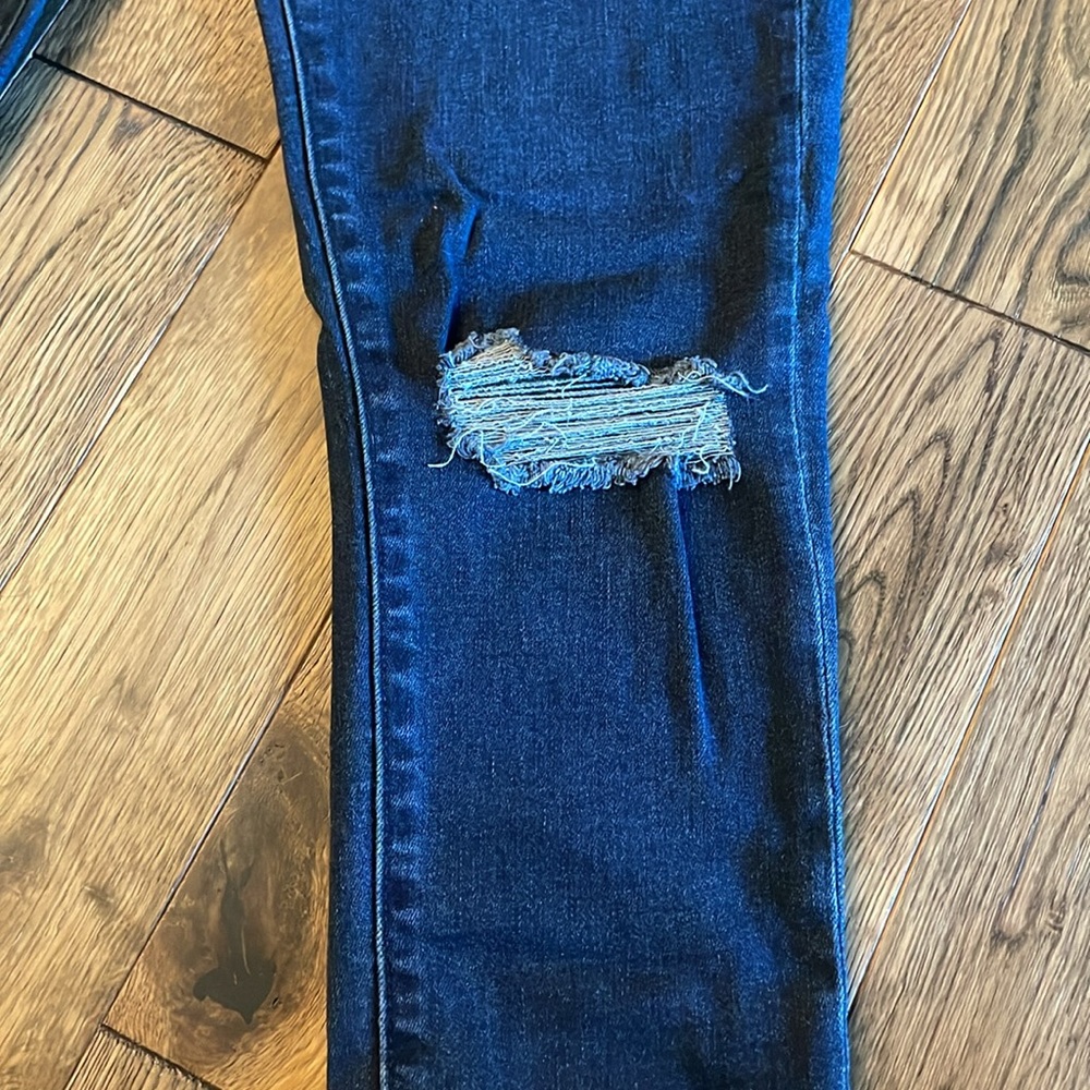 Express Women's Deep Blue High Rise Skinny Jeans - Picture 8 of 16